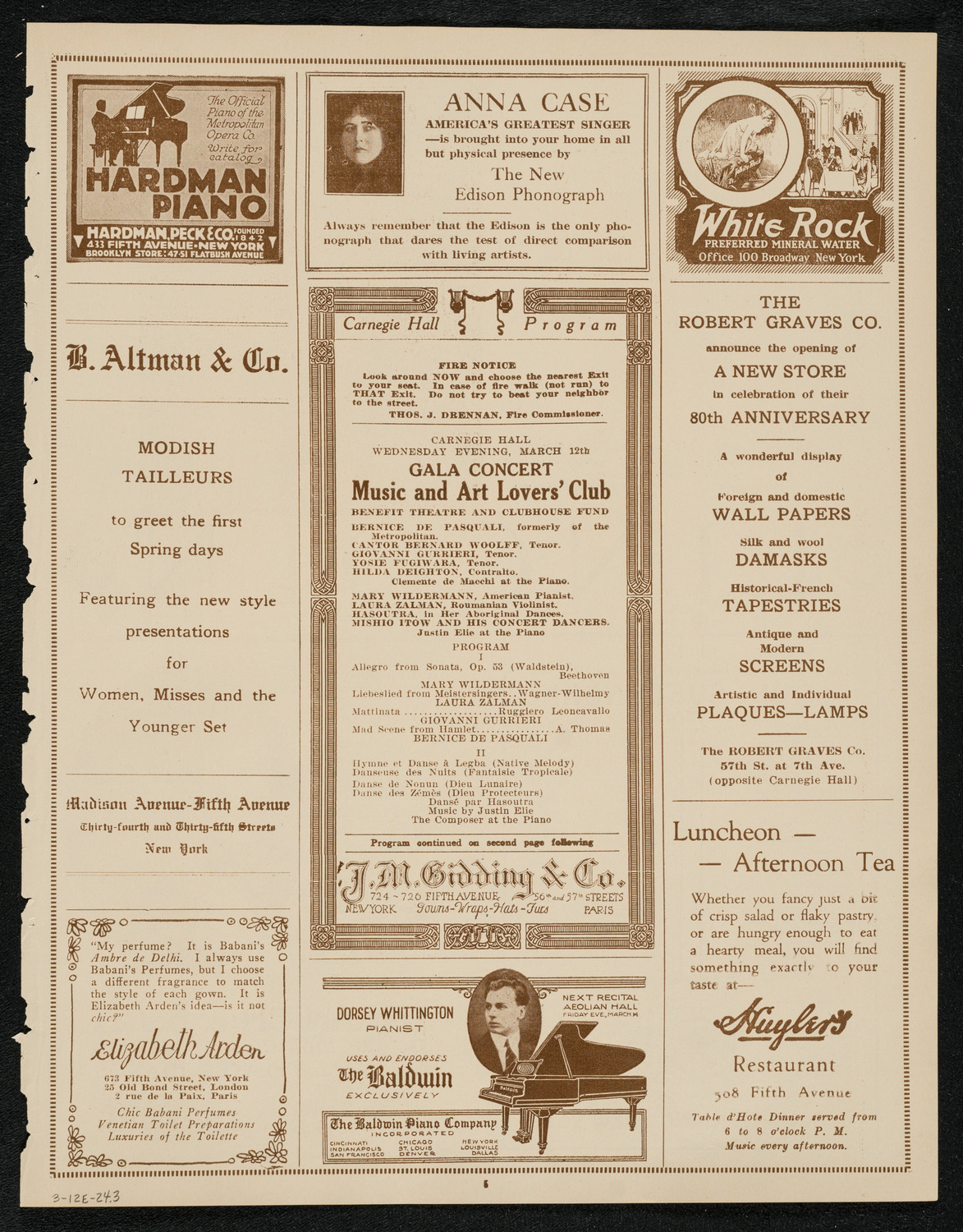 Music and Art Lovers' Club, March 12, 1924, program page 5