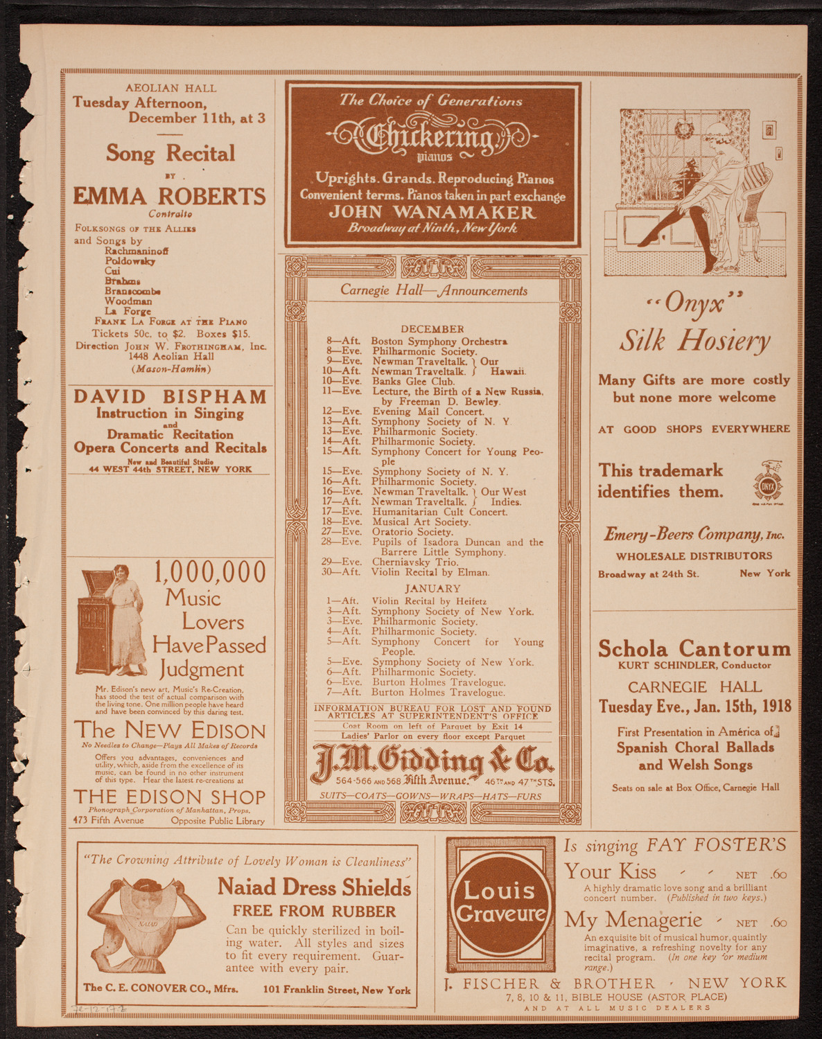 Boston Symphony Orchestra, December 7, 1917, program page 3