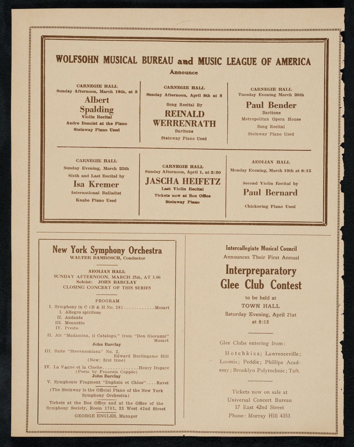 Boston Symphony Orchestra, March 15, 1923, program page 8
