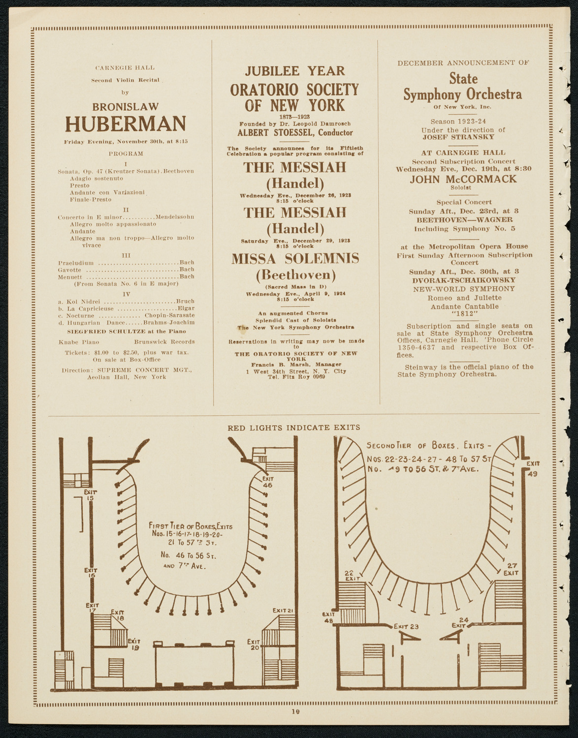 New York Philharmonic, November 25, 1923, program page 10