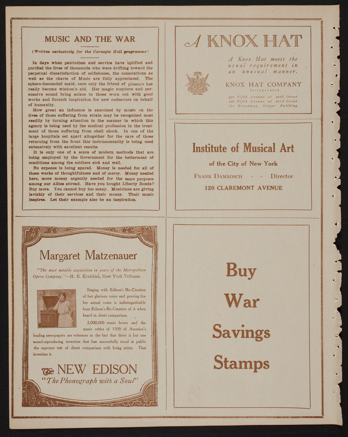 Metropolitan Opera House Orchestra, June 4, 1918, program page 2