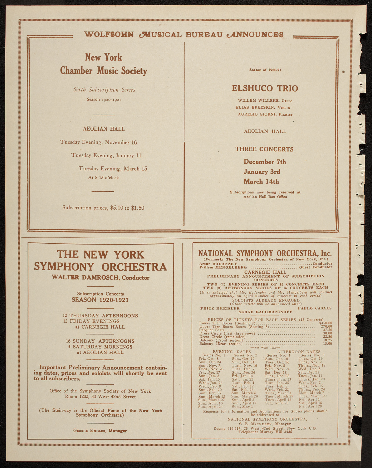 Dirk Foch Symphony Concert, April 21, 1920, program page 8