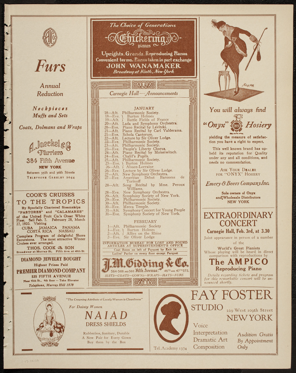 New York Banks Glee Club, January 17, 1920, program page 3