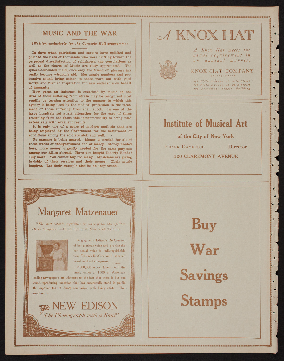 Benefit: Greek-American Institute of New York, May 21, 1918, program page 2