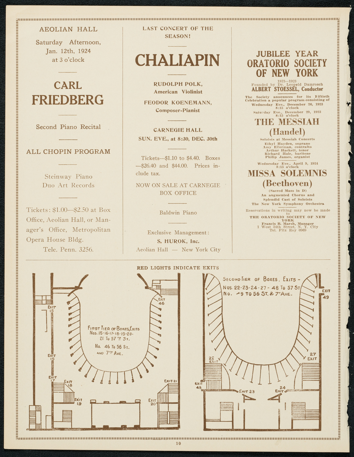 Ignacy Jan Paderewski, Piano, December 22, 1923, program page 10