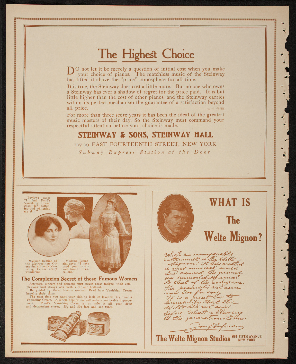 New York Philharmonic, February 8, 1917, program page 4