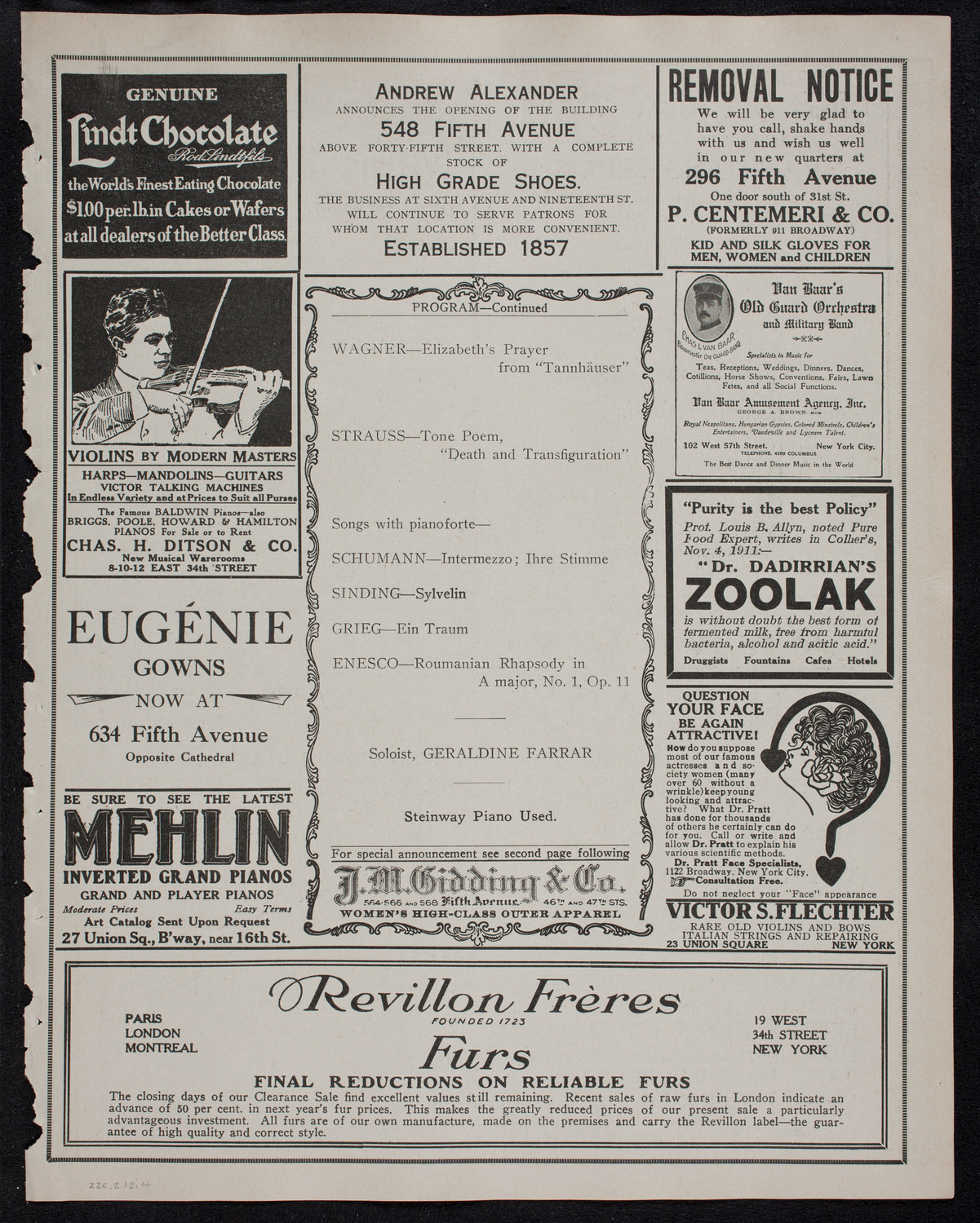 Boston Symphony Orchestra, February 22, 1912, program page 7