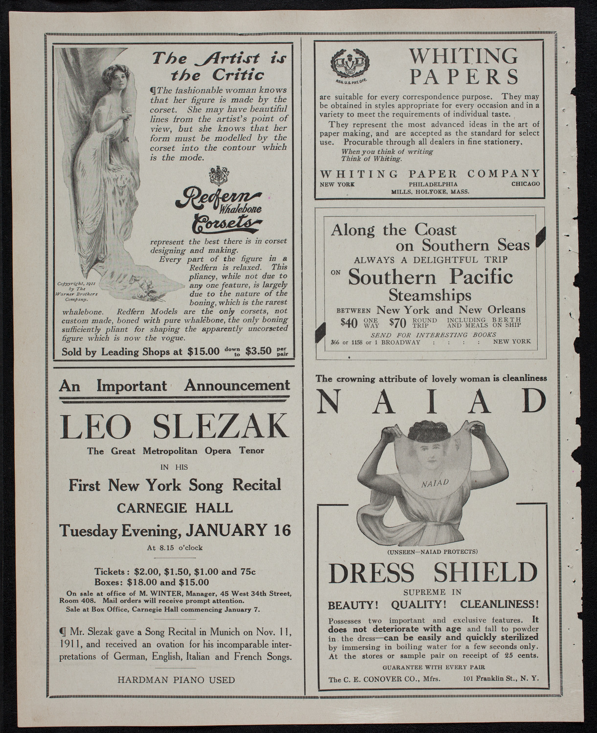 Ludwig Wüllner, December 19, 1911, program page 2