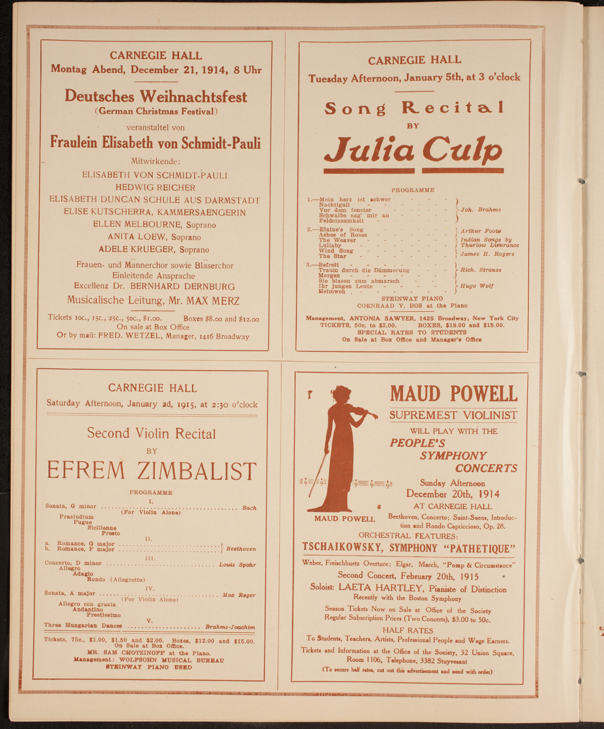 Symphony Concert for Young People, December 19, 1914, program page 10