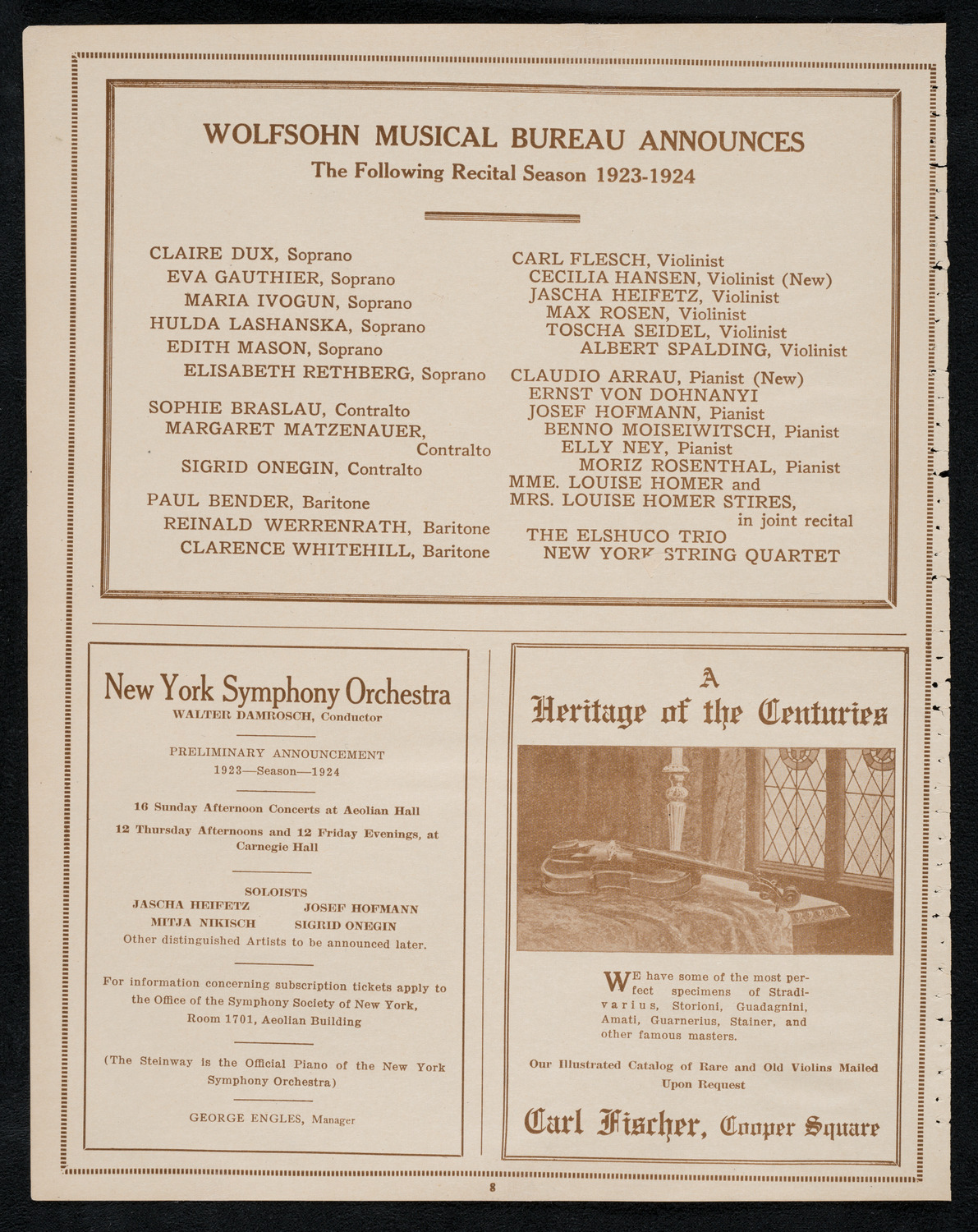 Graduation: College of Dental and Oral Surgery of New York, June 5, 1923, program page 8