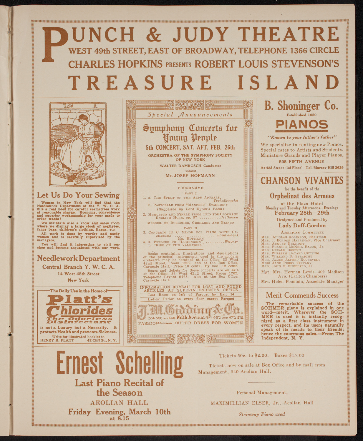New York Philharmonic, February 24, 1916, program page 9
