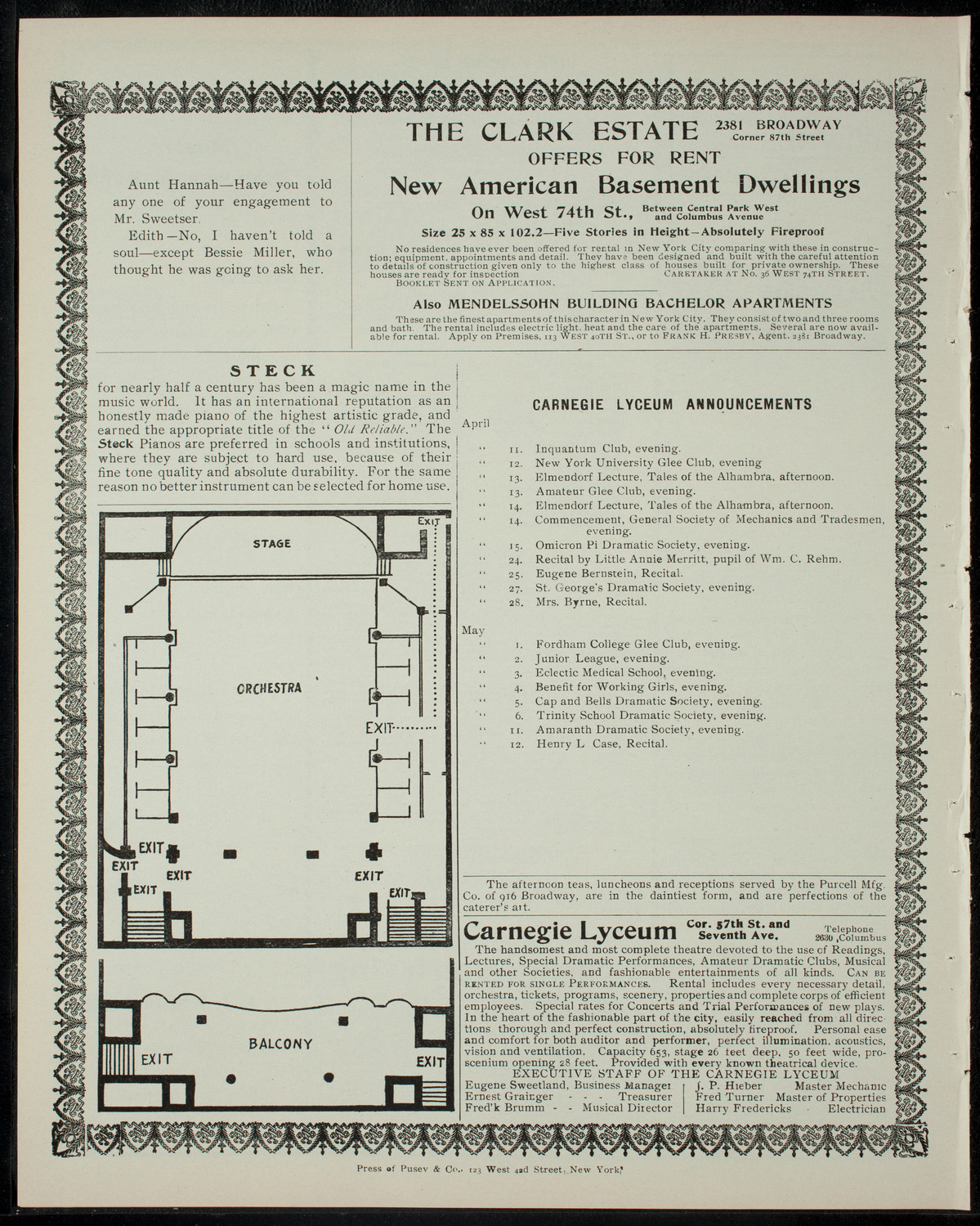 Ogden Crane School of Opera, April 10, 1905, program page 4