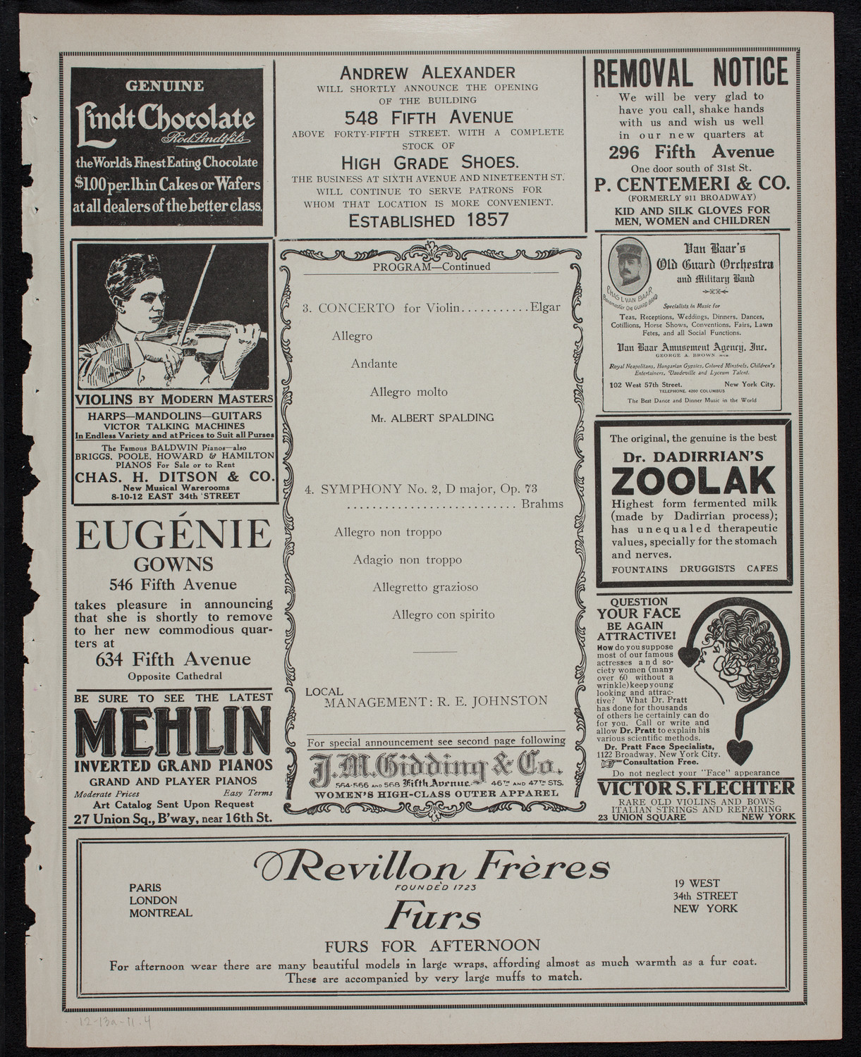 Theodore Thomas Orchestra, December 13, 1911, program page 7
