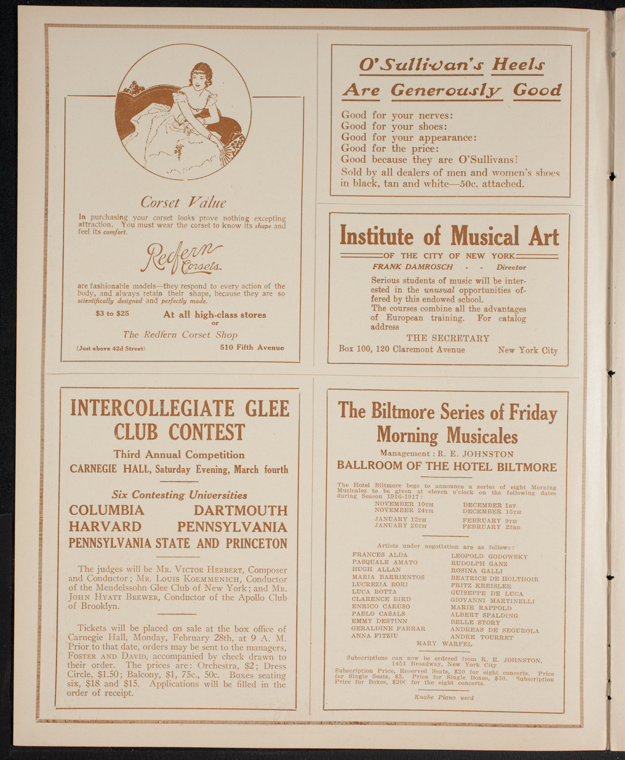 Minneapolis Symphony Orchestra, February 26, 1916, program page 2