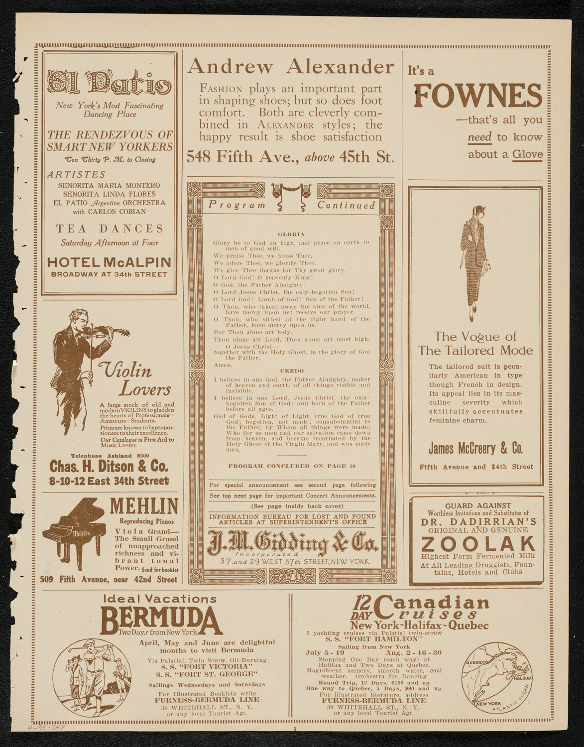 Oratorio Society of New York, April 9, 1924, program page 7