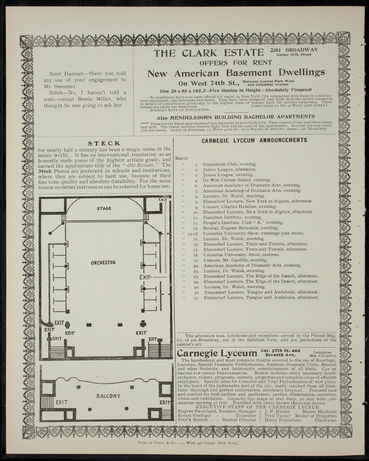 The Inquantum Club, February 28, 1905, program page 4