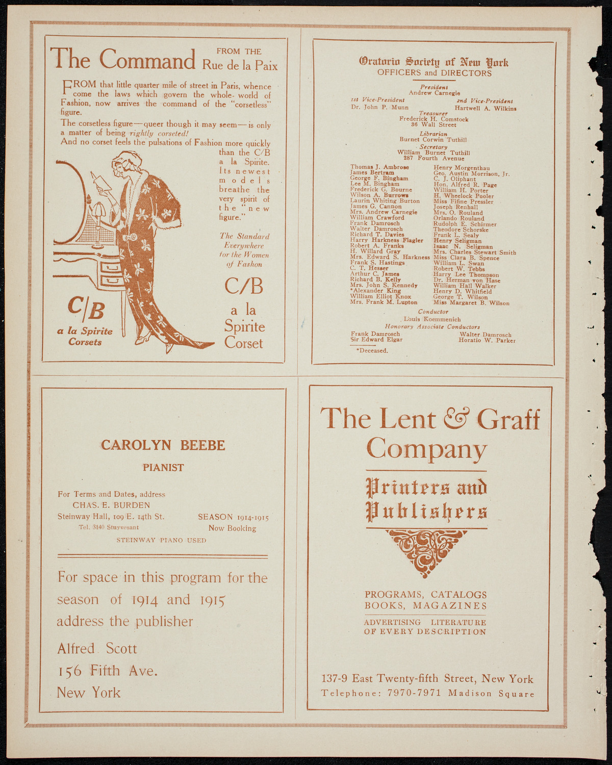 The Ellery Band, April 30, 1914, program page 8