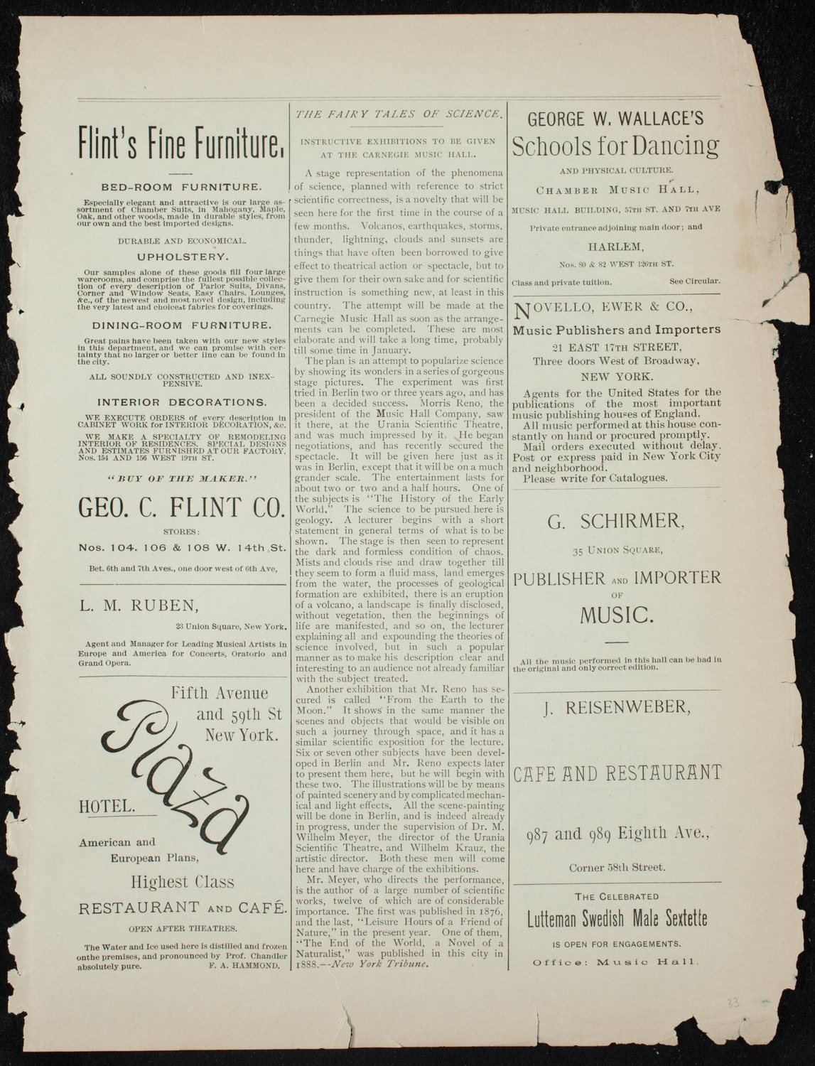 Society for Ethical Culture Program, October 31, 1891, program page 9