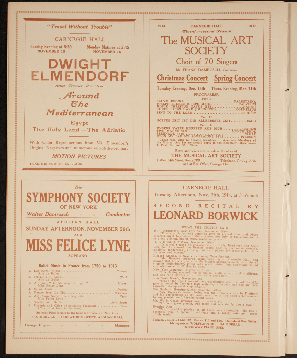 Co-Operative Symphony Orchestra, November 14, 1914, program page 8