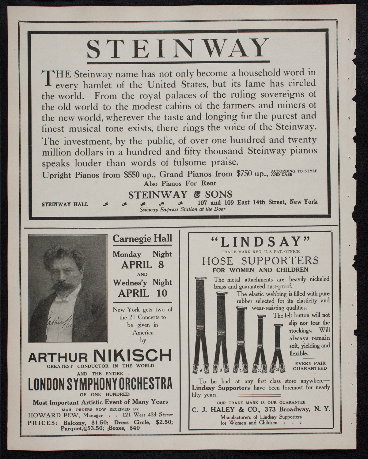 New York Philharmonic, January 26, 1912, program page 4