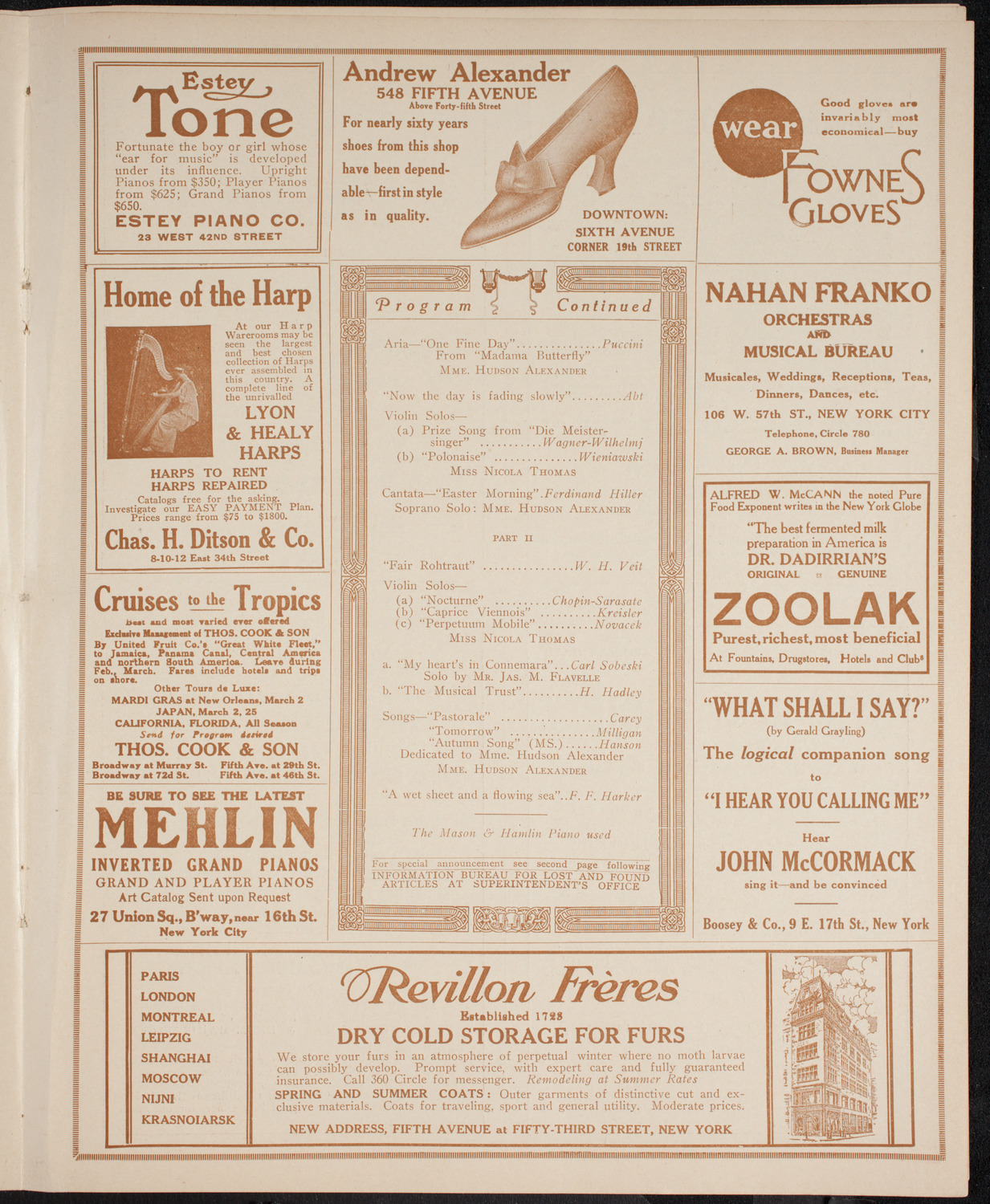 New York Banks' Glee Club, April 8, 1916, program page 7