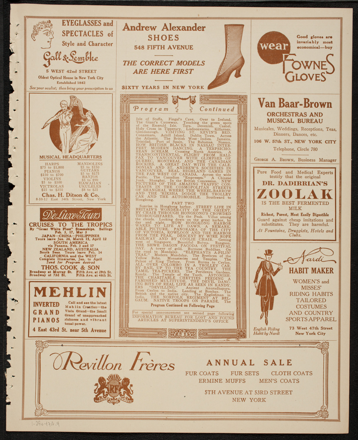 New York Philharmonic, January 28, 1917, program page 7