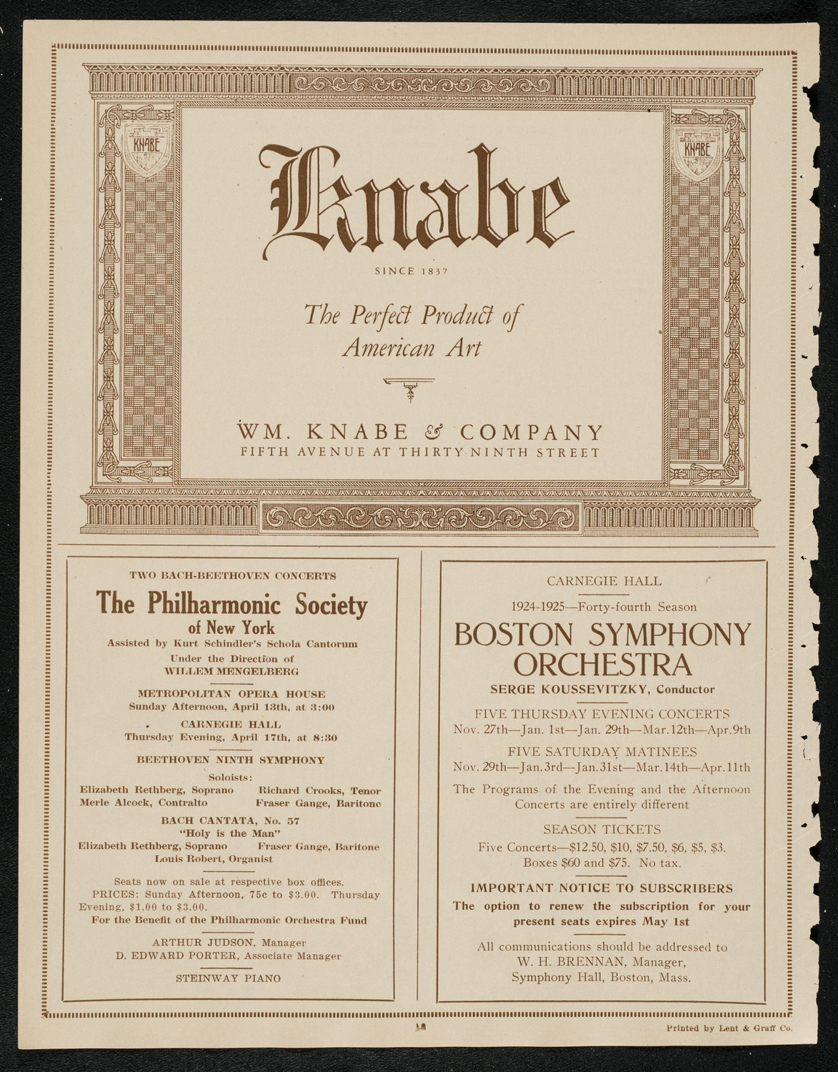 Oratorio Society of New York, April 9, 1924, program page 12