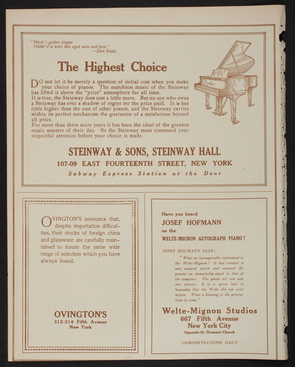 New York Philharmonic, March 3, 1918, program page 4