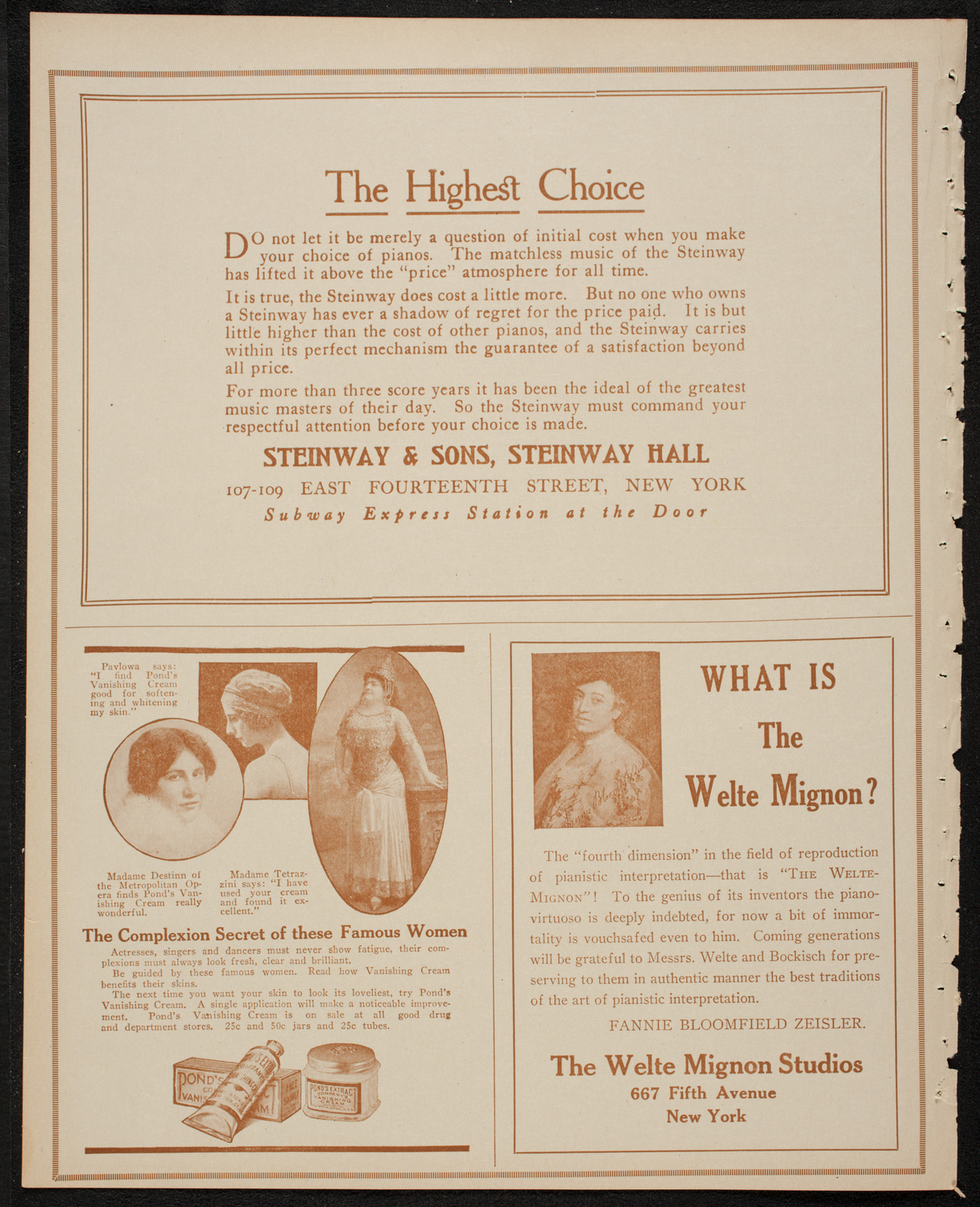 New York Philharmonic, January 18, 1917, program page 4