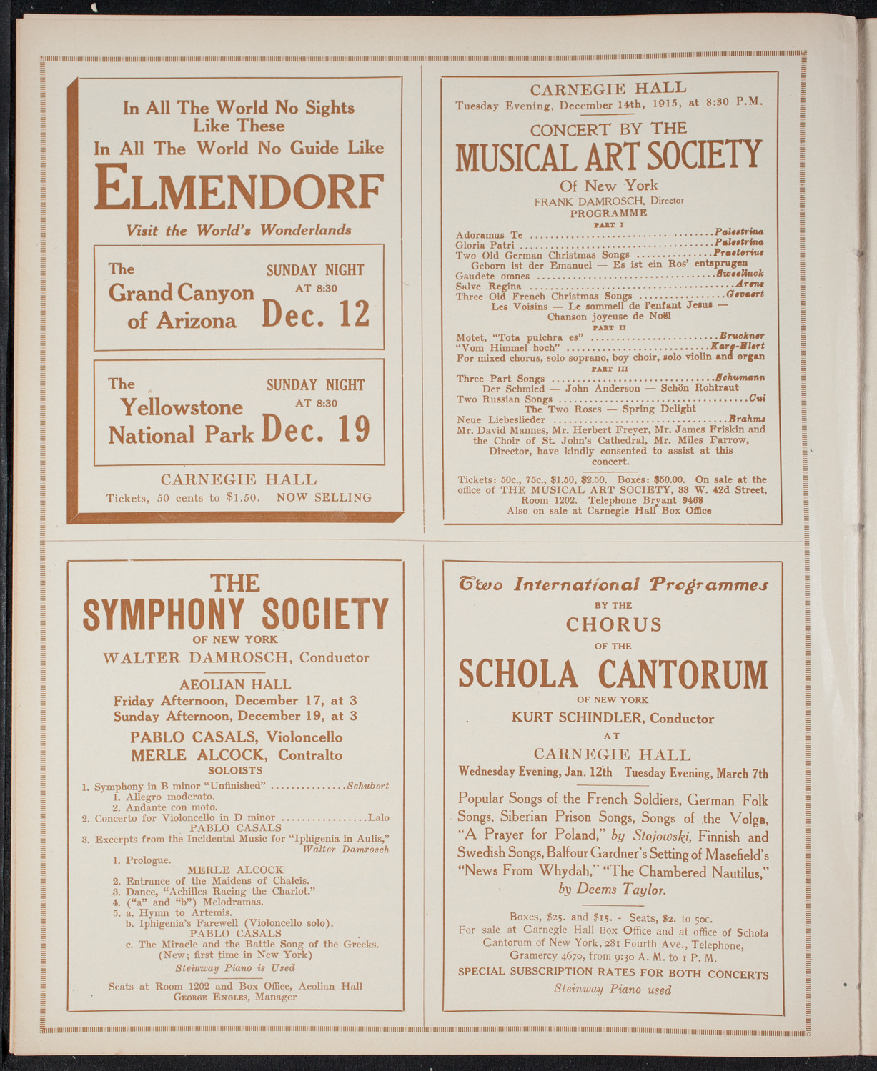 Fritz Kreisler, Violin, December 12, 1915, program page 8