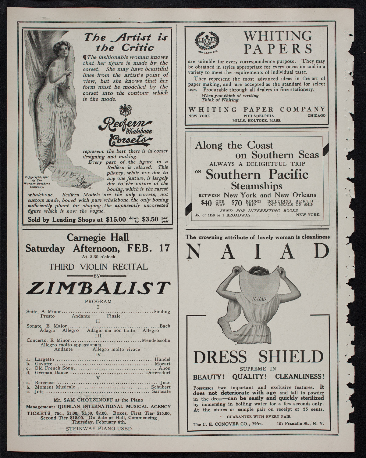 Karl Jörn, Tenor, February 13, 1912, program page 2