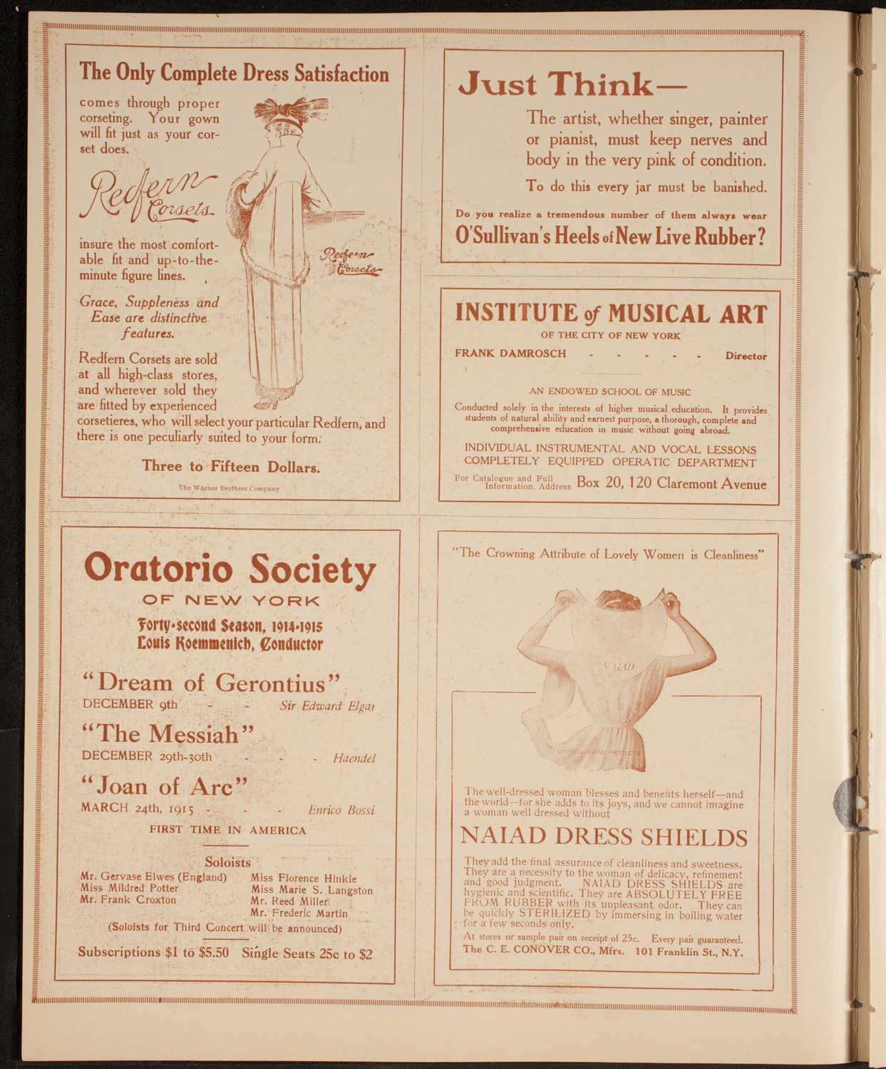 Efrem Zimbalist, Violin, November 14, 1914, program page 2