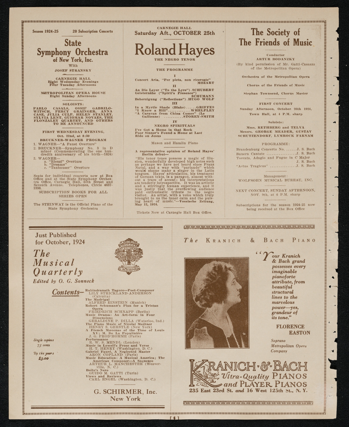 Isa Kremer, Soprano, October 19, 1924, program page 6