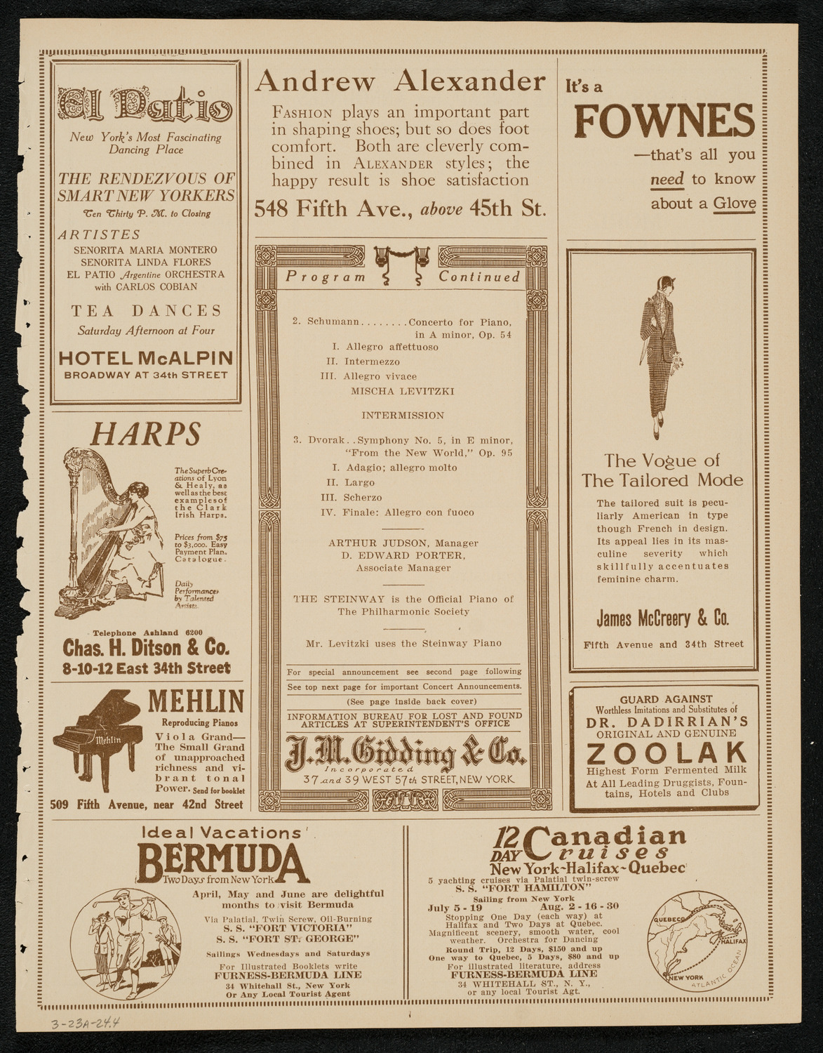 New York Philharmonic, March 23, 1924, program page 7