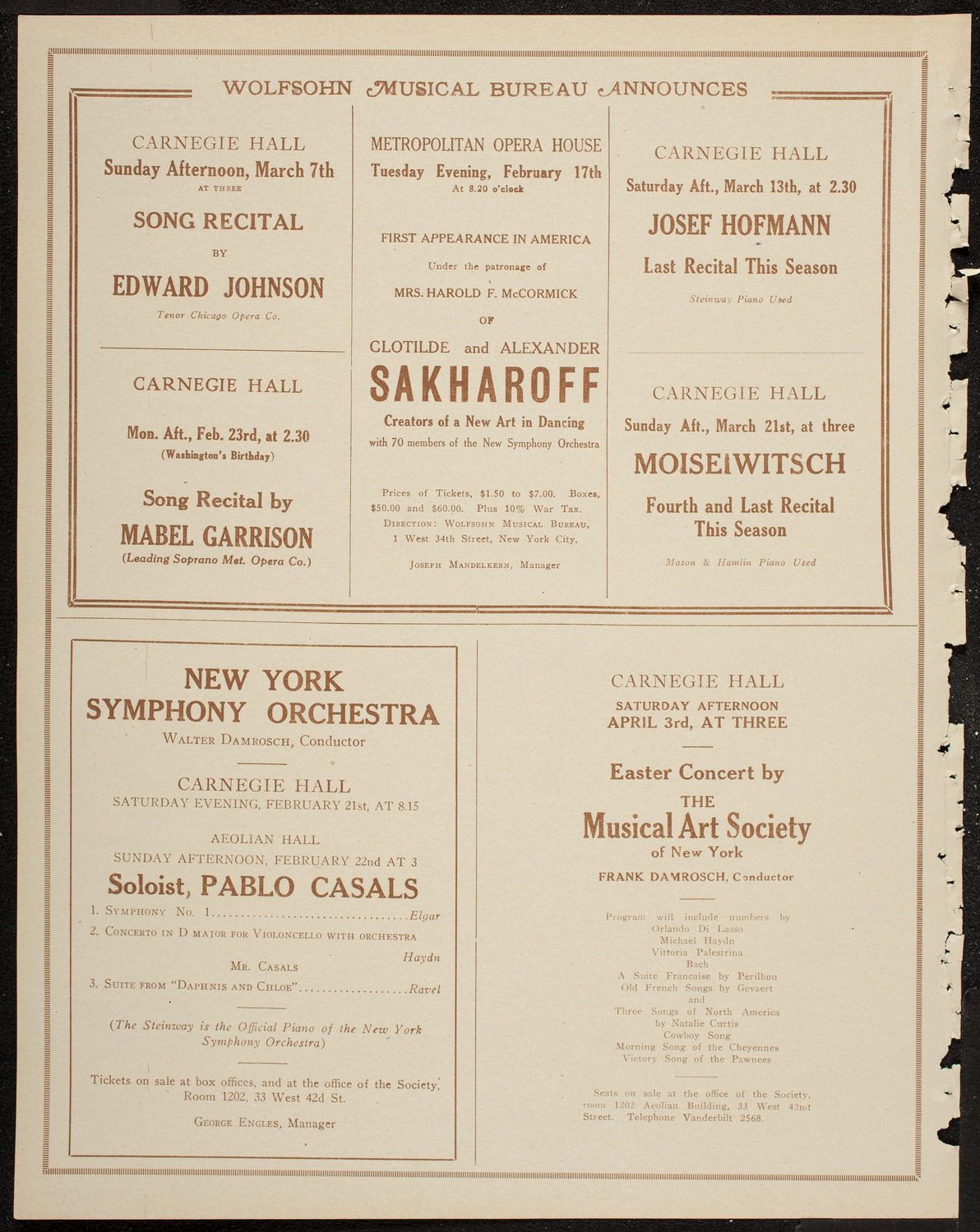 Maggie Teyte, Soprano, February 16, 1920, program page 8
