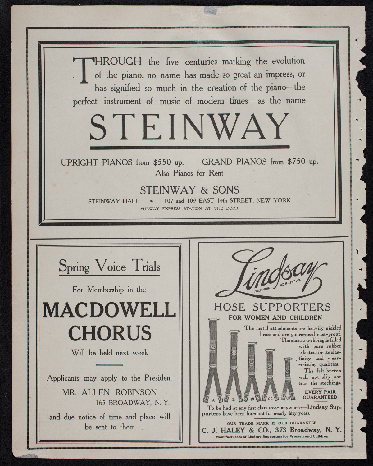 Clef Club Orchestra: Concert of Negro Music, May 2, 1912, program page 4