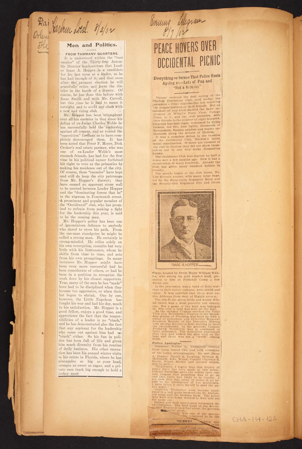 Isaac Hopper Scrapbook, page 122: 1902