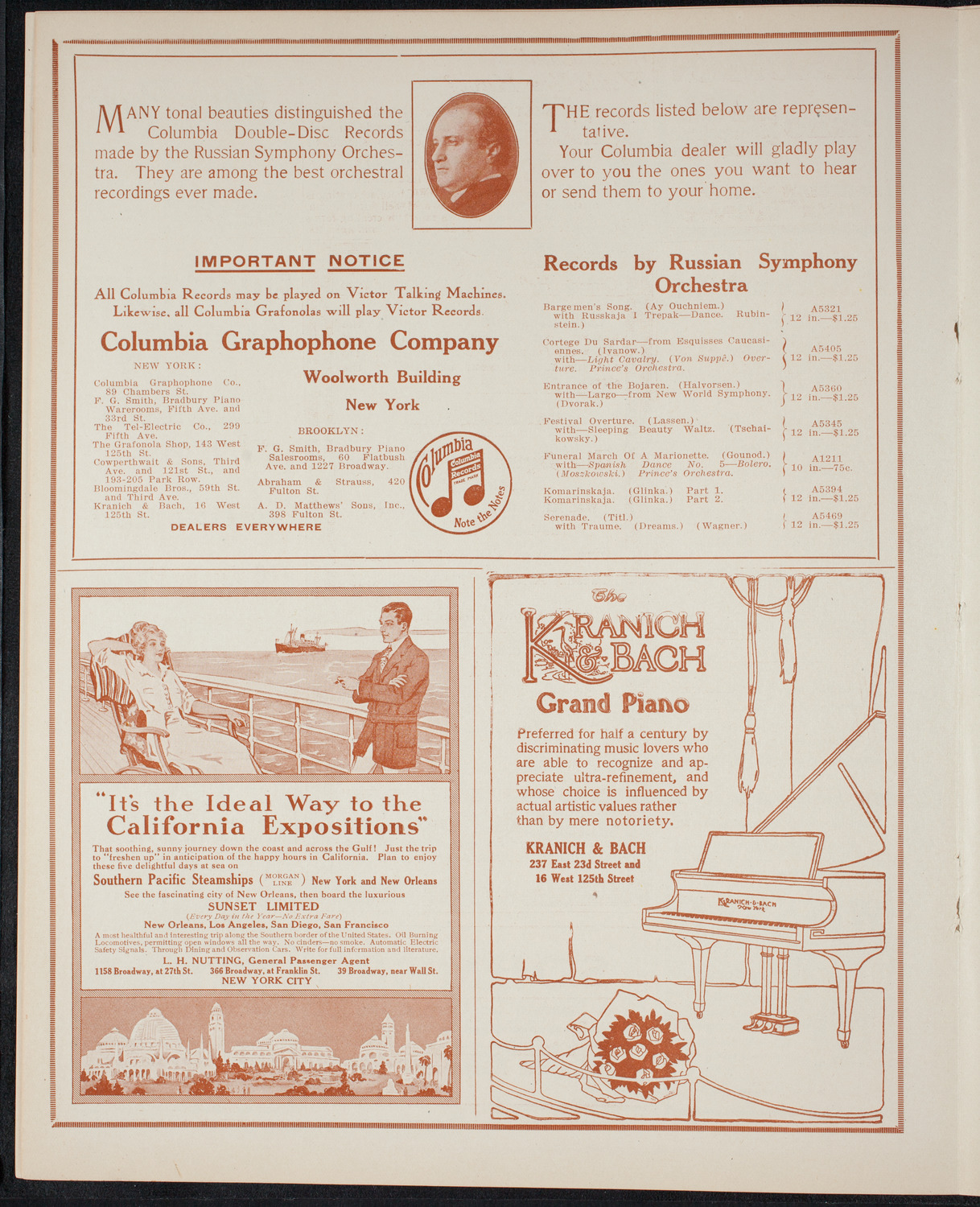 New York Symphony Orchestra, March 16, 1915, program page 6