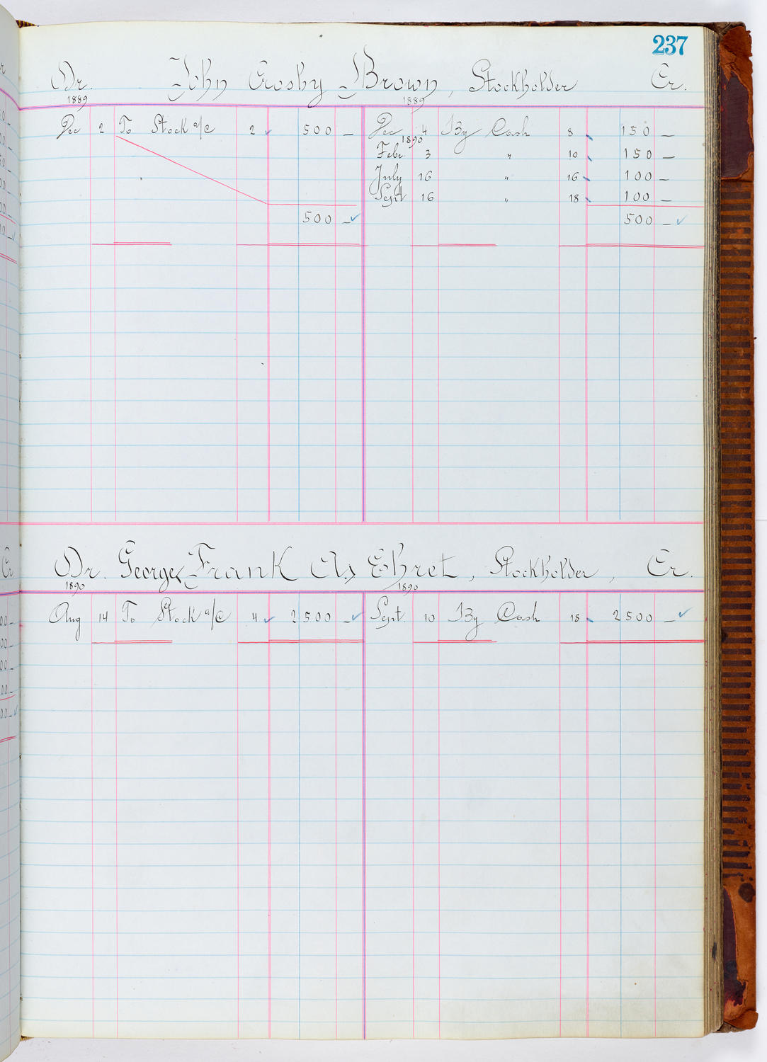 Music Hall Accounting Ledger, volume 1, page 237