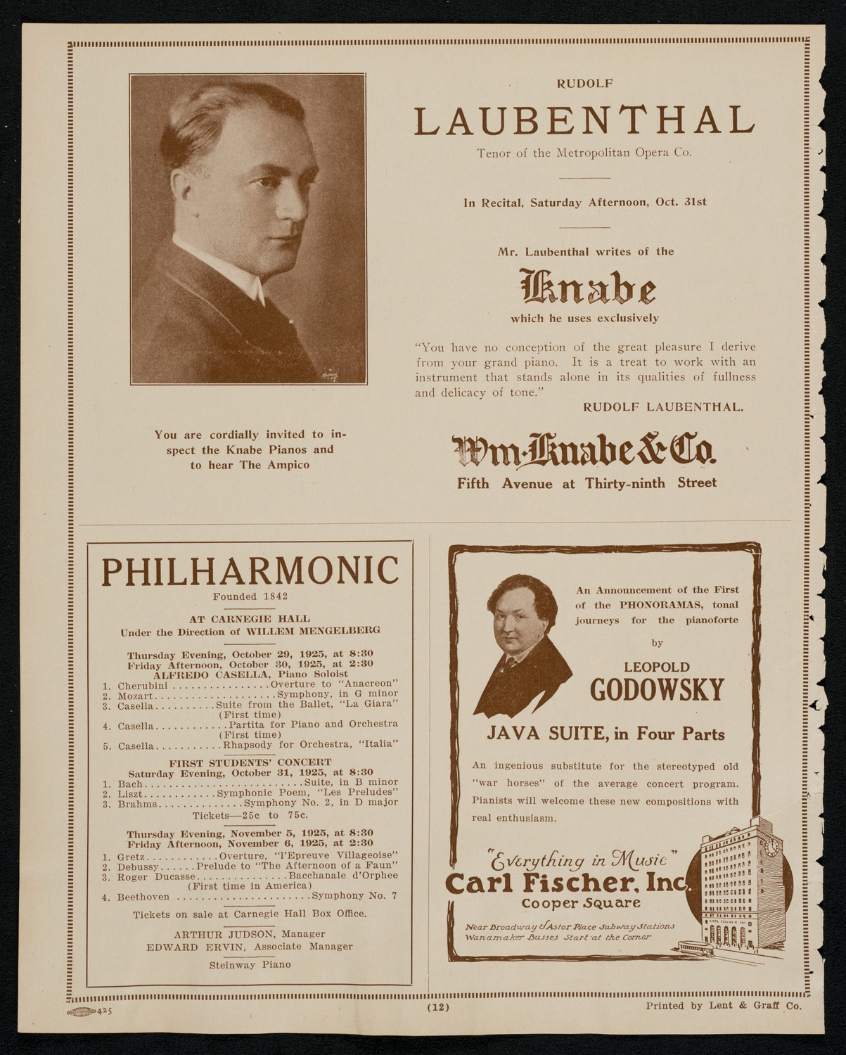 State Symphony Orchestra of New York, October 27, 1925, program page 12