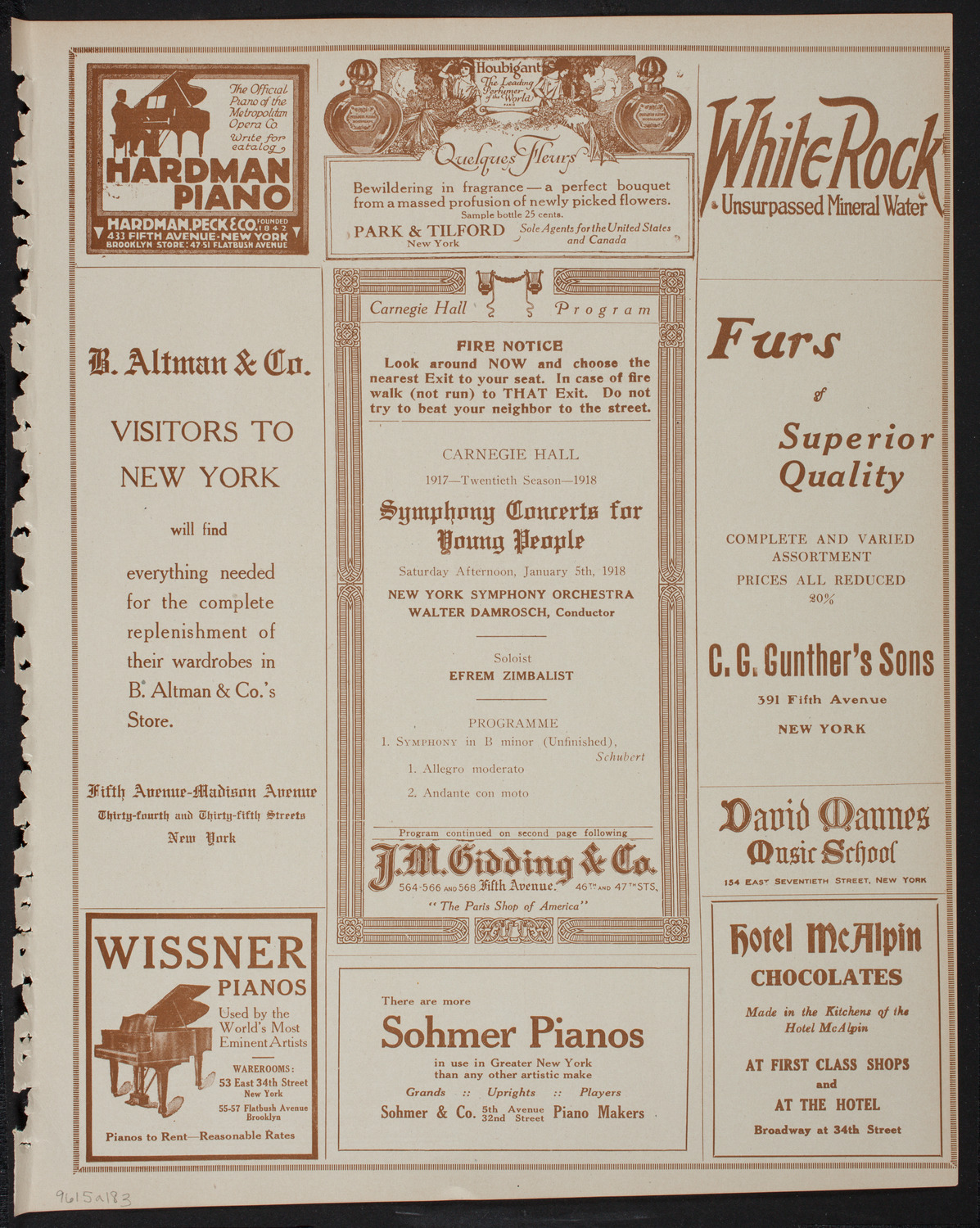 Symphony Concert for Young People, January 5, 1918, program page 5