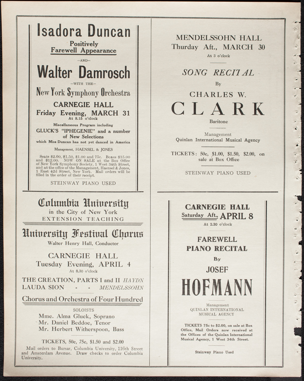 Catholic Oratorio Society, March 26, 1911, program page 10