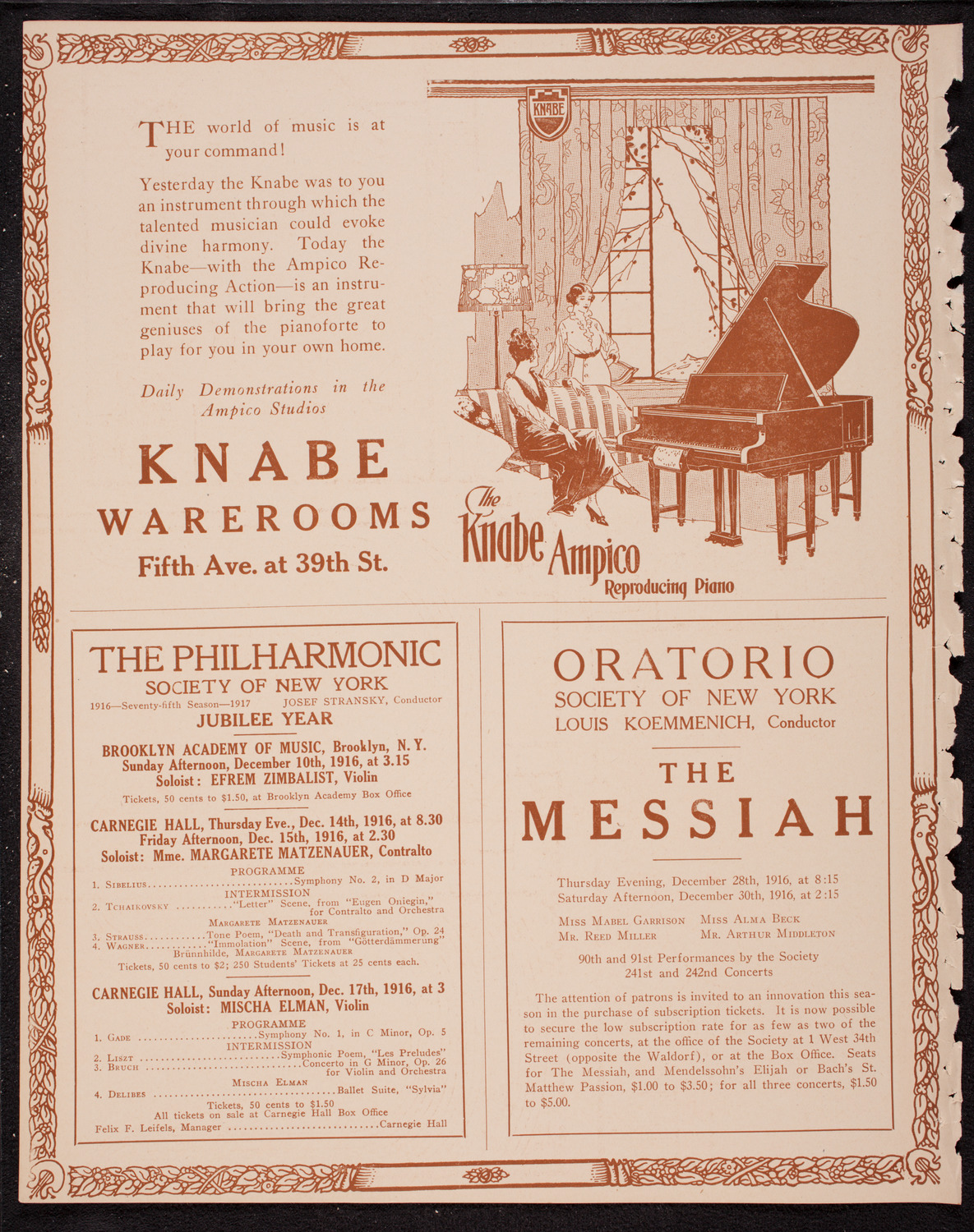 Home Symphony Concert: New York Philharmonic, December 13, 1916, program page 12