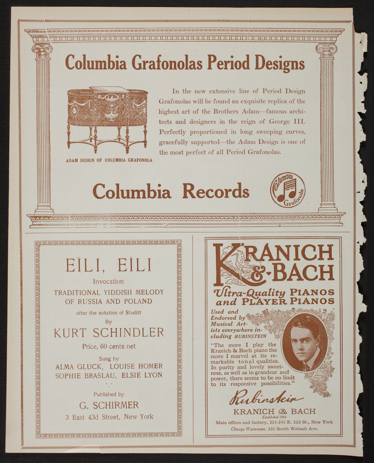 Giuseppe De Luca, Baritone, February 10, 1918, program page 6