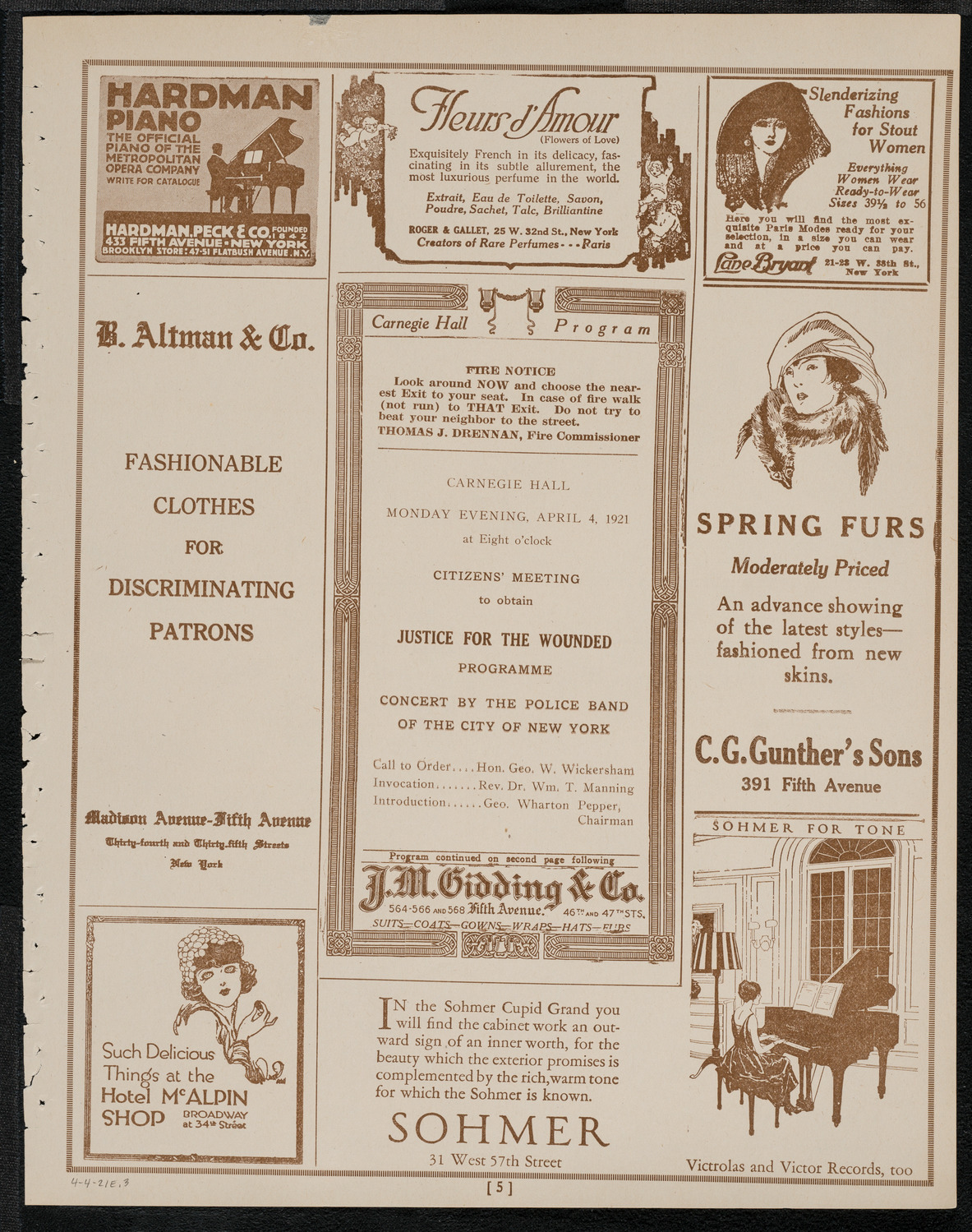 Citizens' Meeting to Obtain Justice for the Wounded, April 4, 1921, program page 5