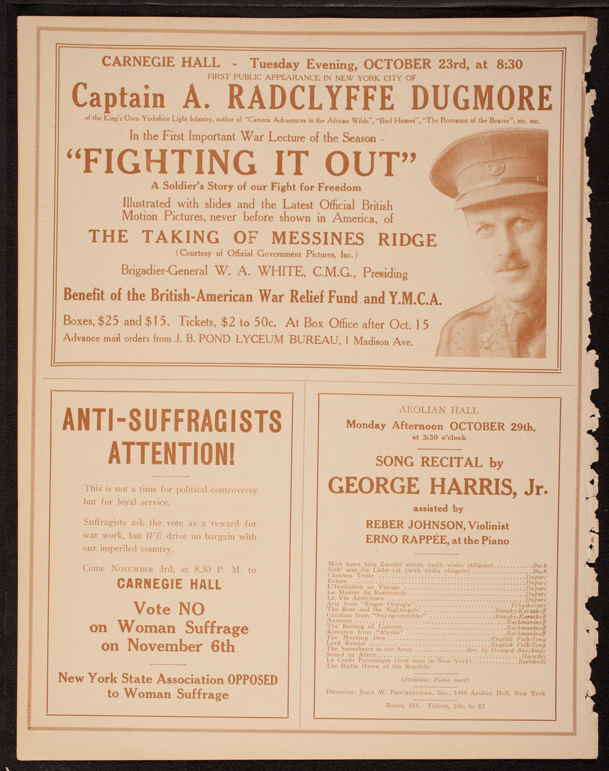 Meeting: The Humanitarian Cult, October 16, 1917, program page 10