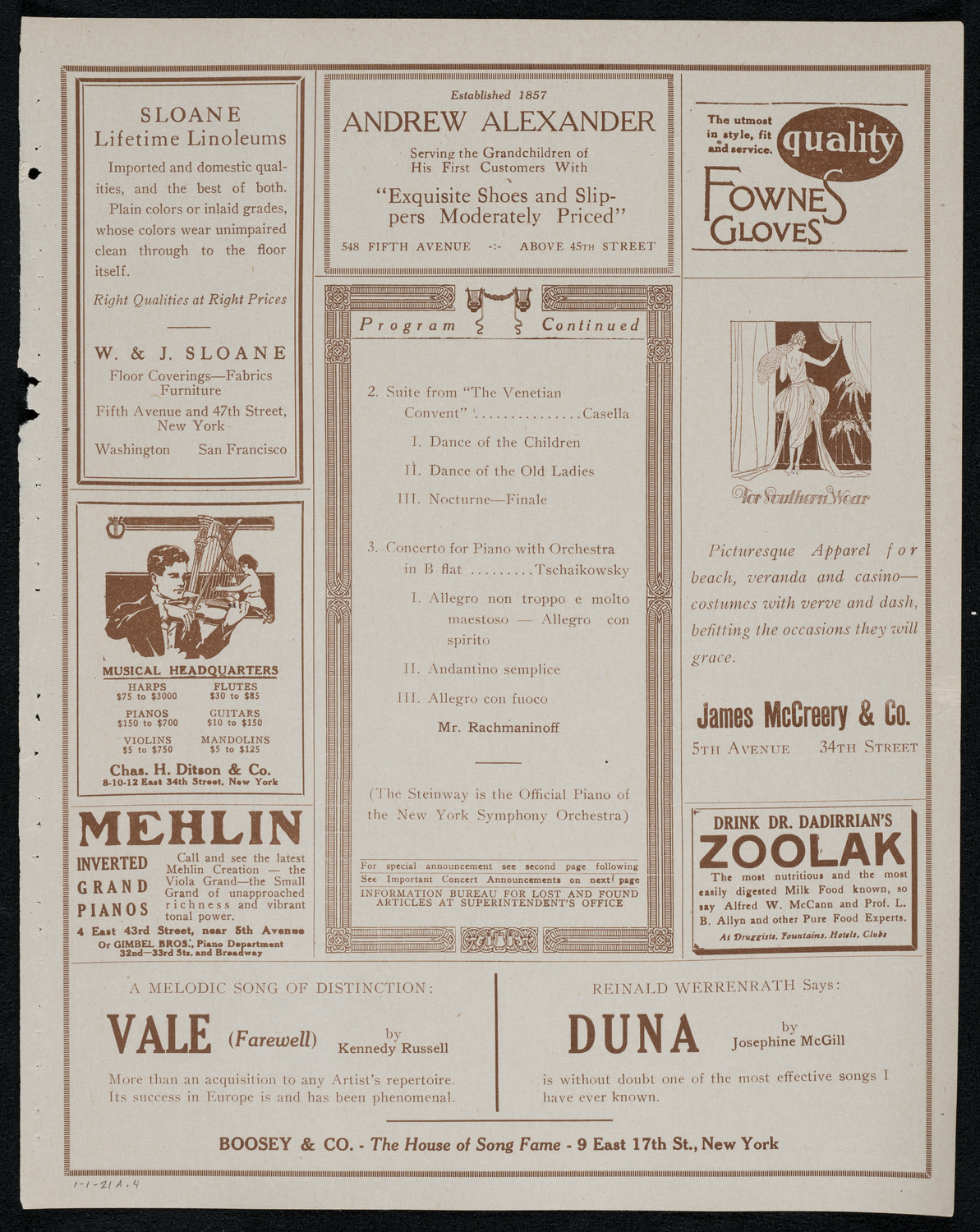 Symphony Concert for Young People, January 1, 1921, program page 7