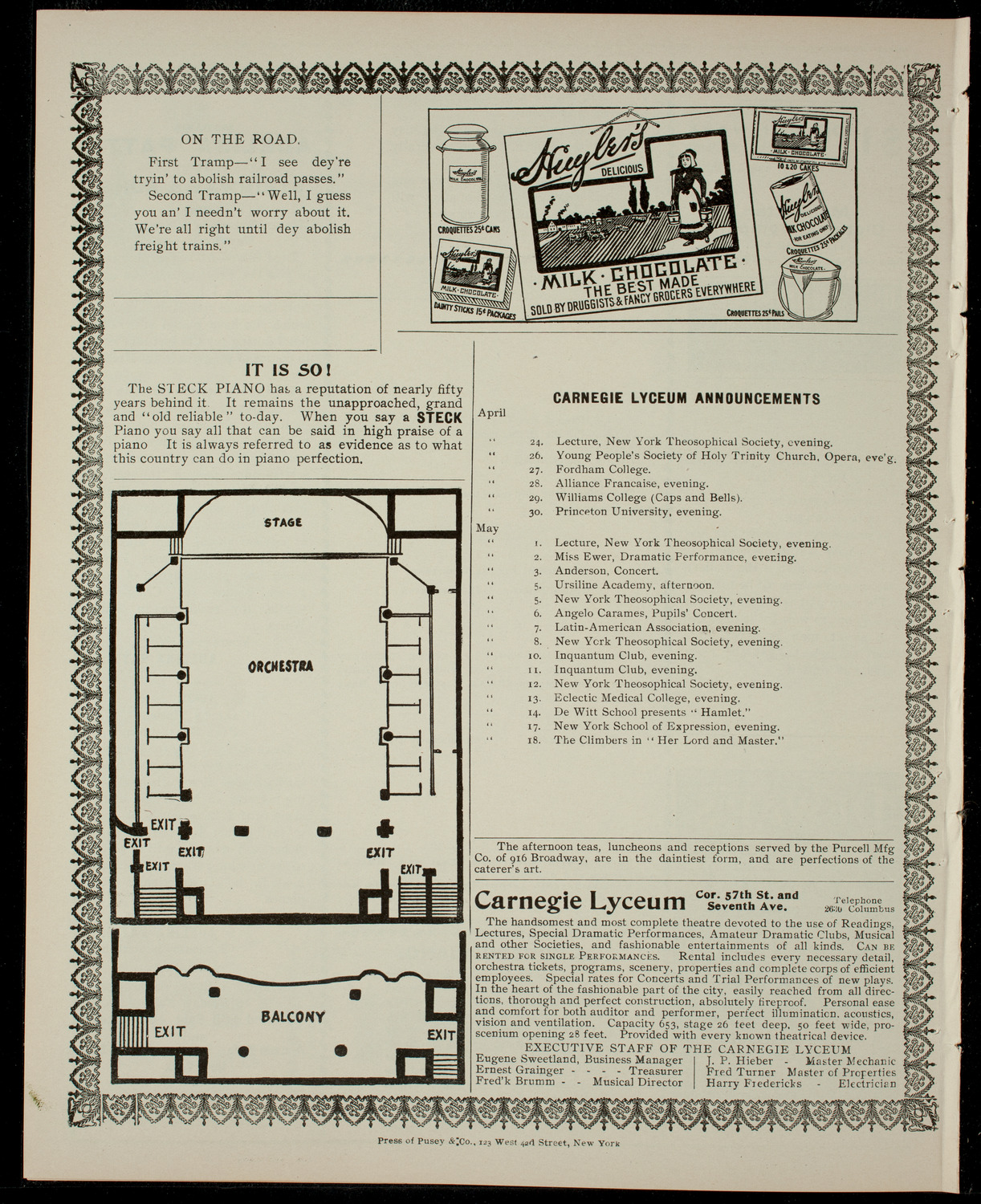 The Inter-Scholastic Athletic Association presents "Pink Dominoes", April 23, 1904, program page 4