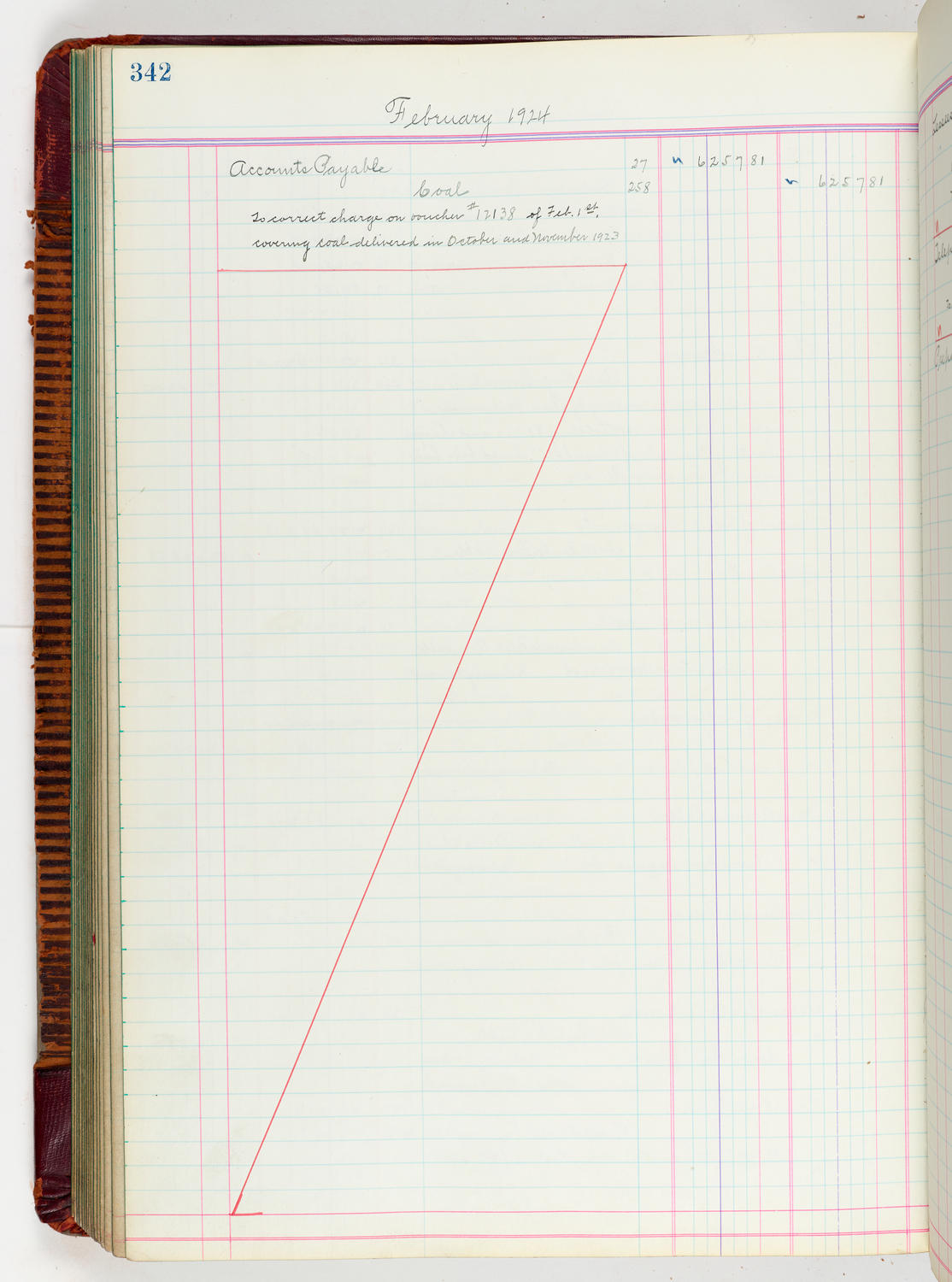 Music Hall Accounting Ledger, volume 5, page 342