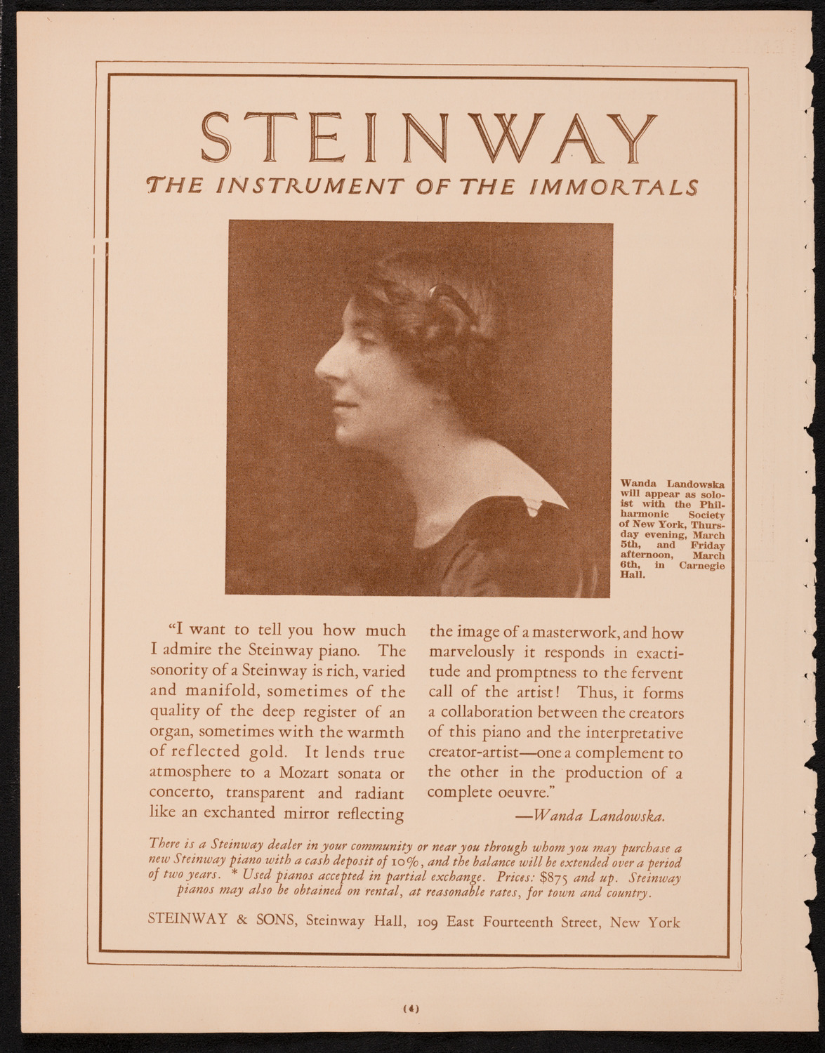 State Symphony Orchestra of New York, February 25, 1925, program page 4